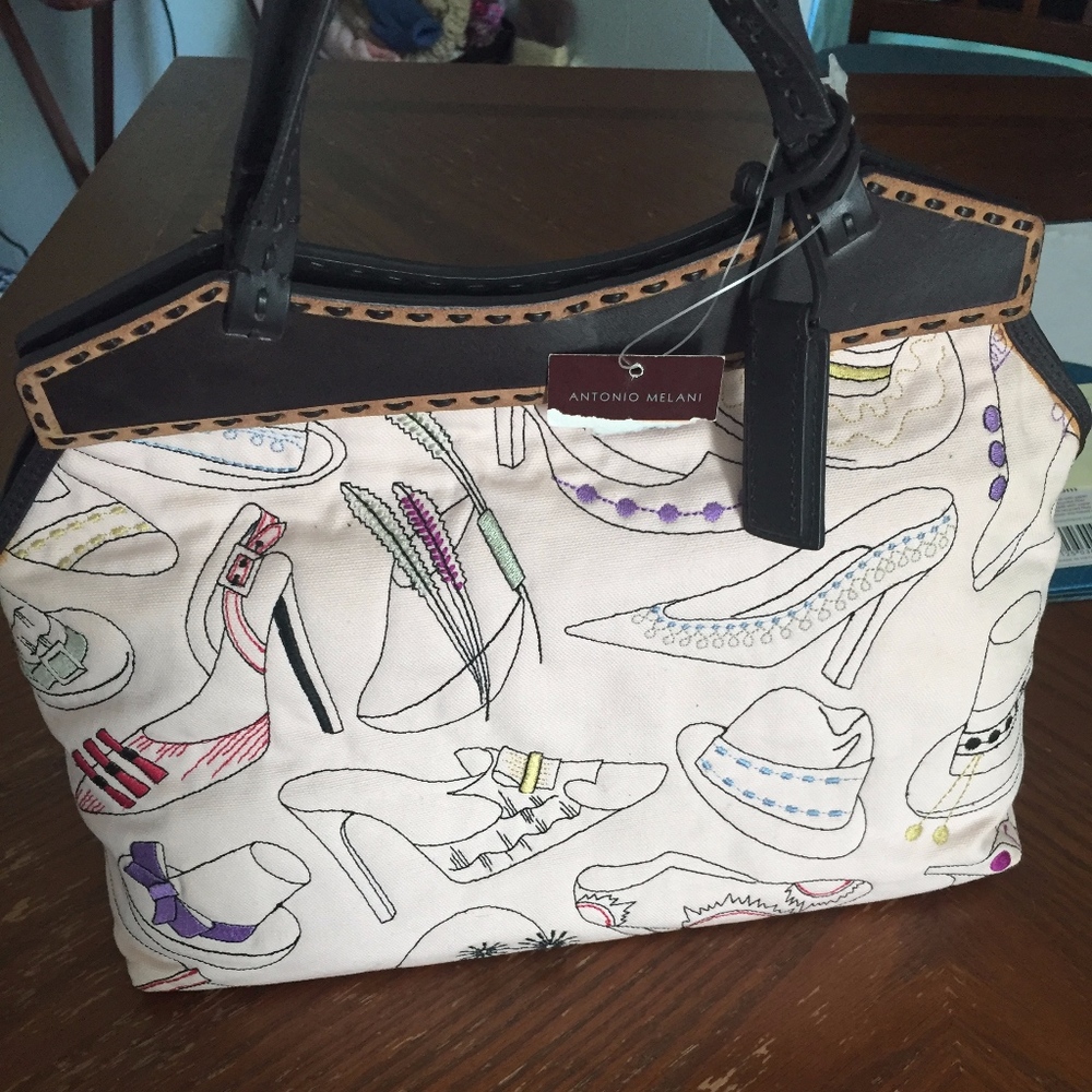 Antonio Melani Embroidered Canvas Purse NWT